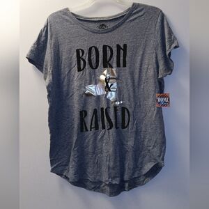 Black and Gray Graphic Tee Relaxed Fit Short Sleeve